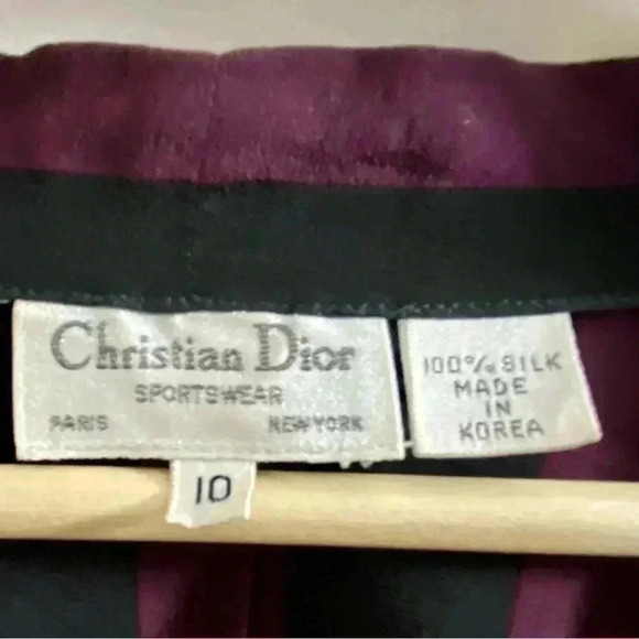 Vintage Christian Dior Sportswear bottom‎ front tie 10 Silk blazer kimono sleeve - Picture 1 of 6